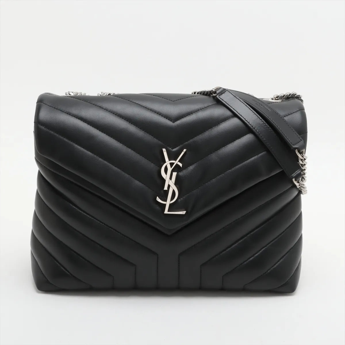 Saint Laurent Black Smooth Matelasse Leather Loulou Medium Shoulder Bag [Clearance Sale]