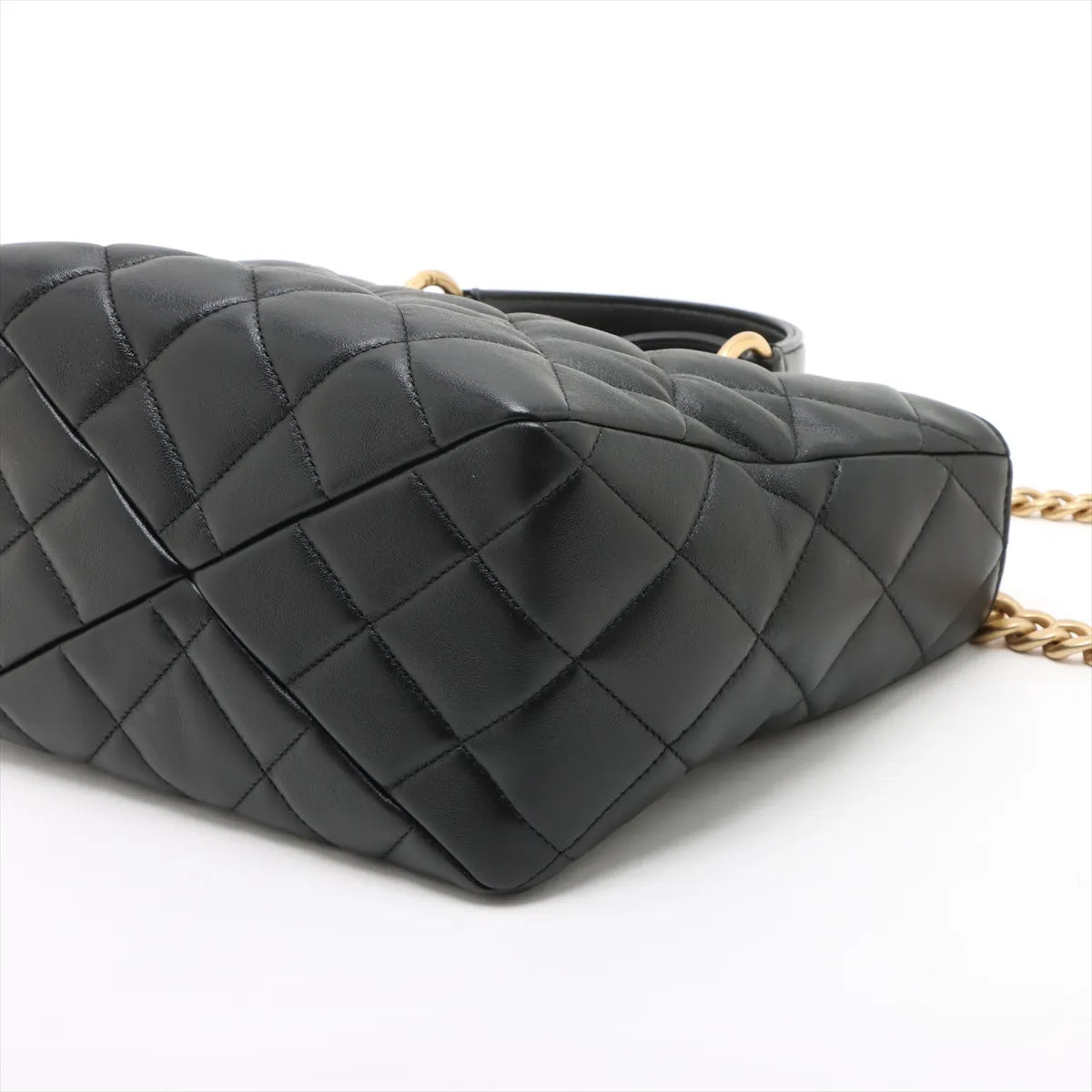 Chanel Black Nappa Quilted Lambskin CC Small Shopping Tote [Clearance Sale]