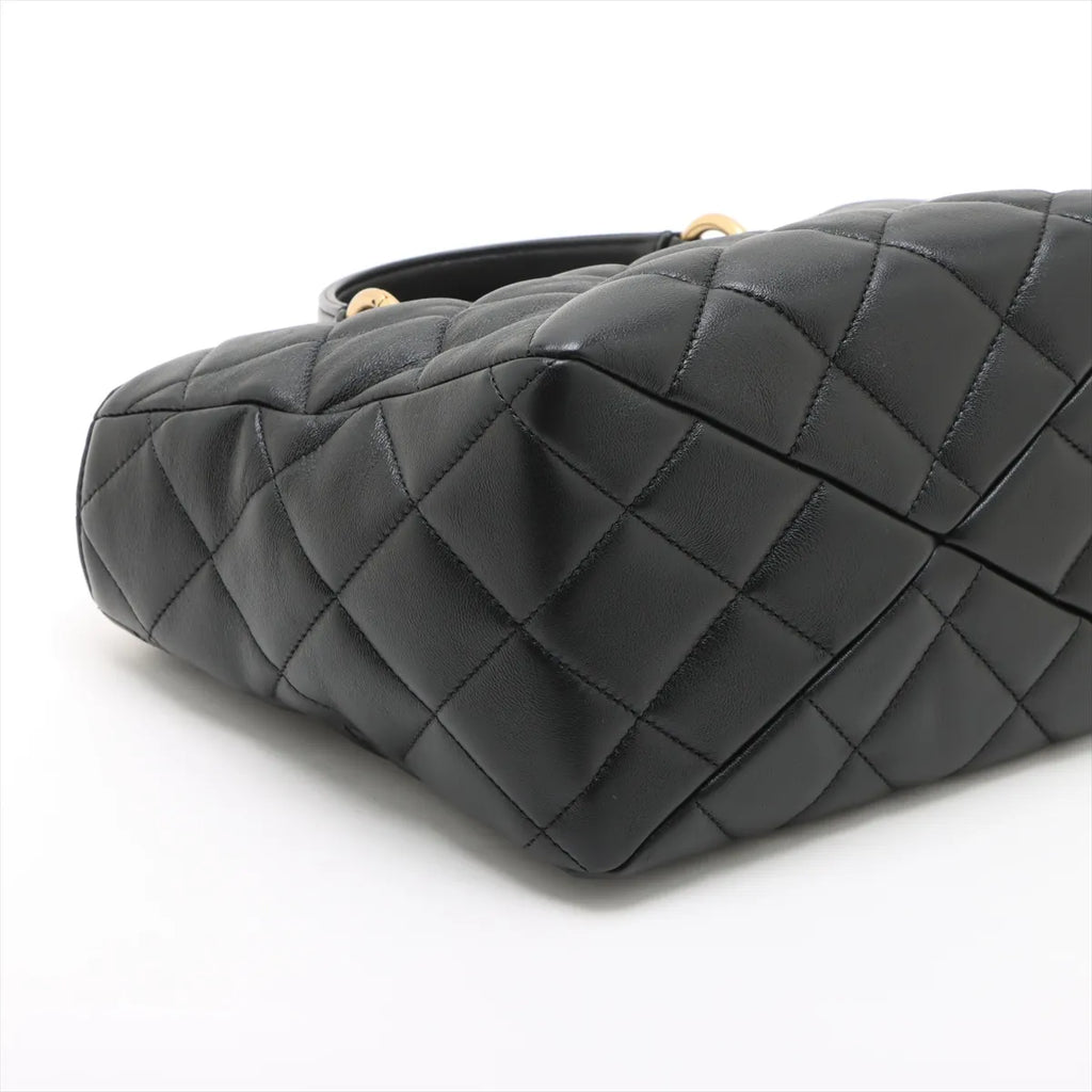 Chanel Black Nappa Quilted Lambskin CC Small Shopping Tote [Clearance Sale]