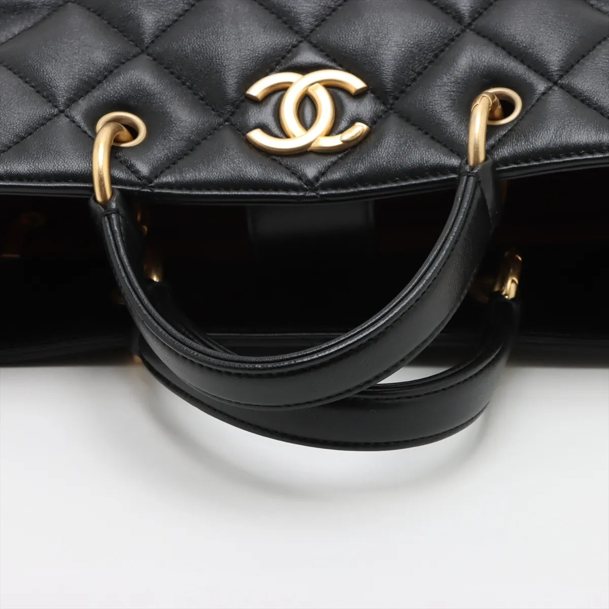 Chanel Black Nappa Quilted Lambskin CC Small Shopping Tote [Clearance Sale]