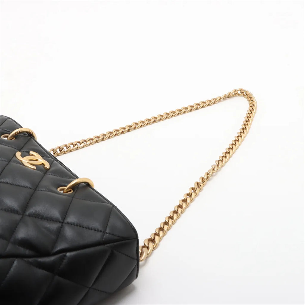 Chanel Black Nappa Quilted Lambskin CC Small Shopping Tote [Clearance Sale]