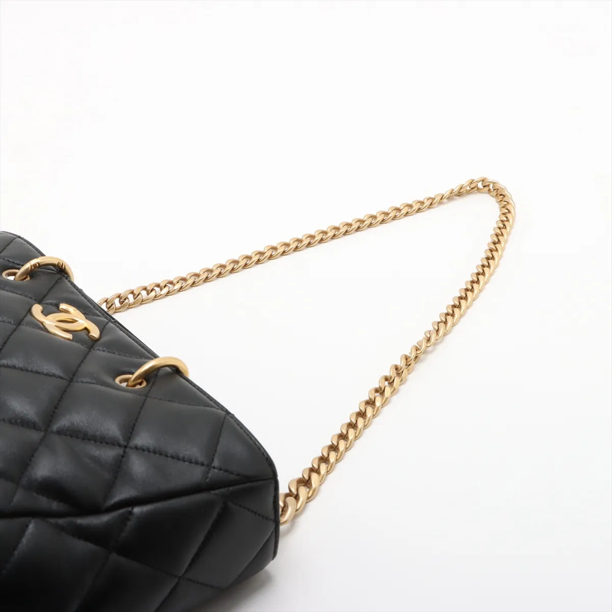 Chanel Black Nappa Quilted Lambskin CC Small Shopping Tote [Clearance Sale]