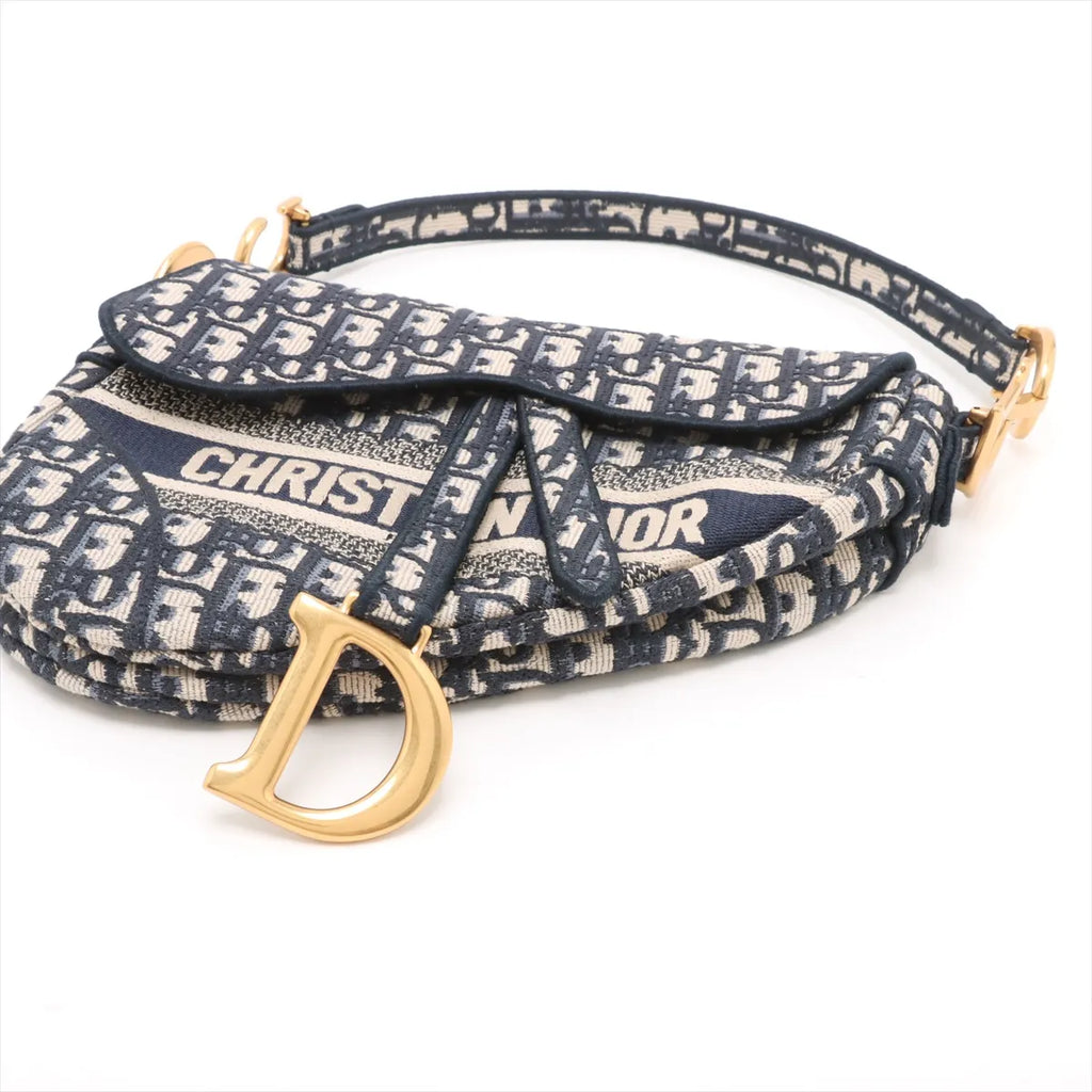 Christian Dior Blue Dior Oblique Jacquard Saddle Bag [Clearance Sale]