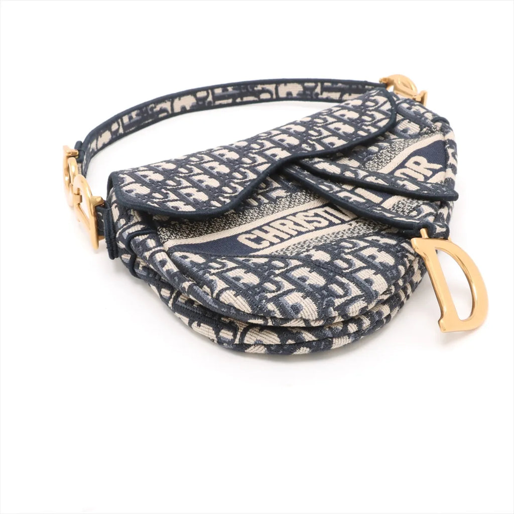 Christian Dior Blue Dior Oblique Jacquard Saddle Bag [Clearance Sale]