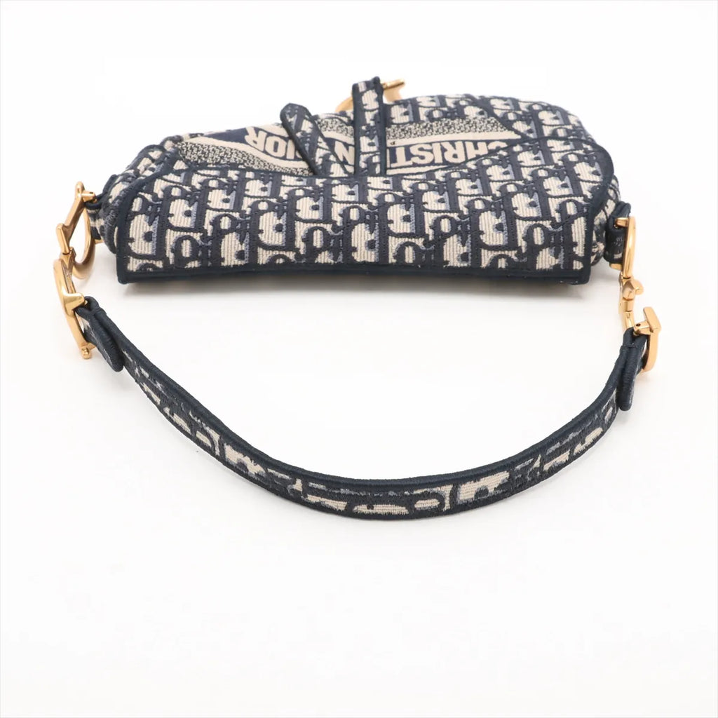 Christian Dior Blue Dior Oblique Jacquard Saddle Bag [Clearance Sale]