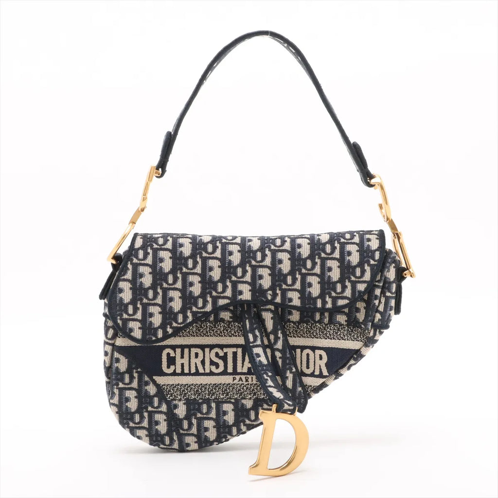 Christian Dior Blue Dior Oblique Jacquard Saddle Bag [Clearance Sale]