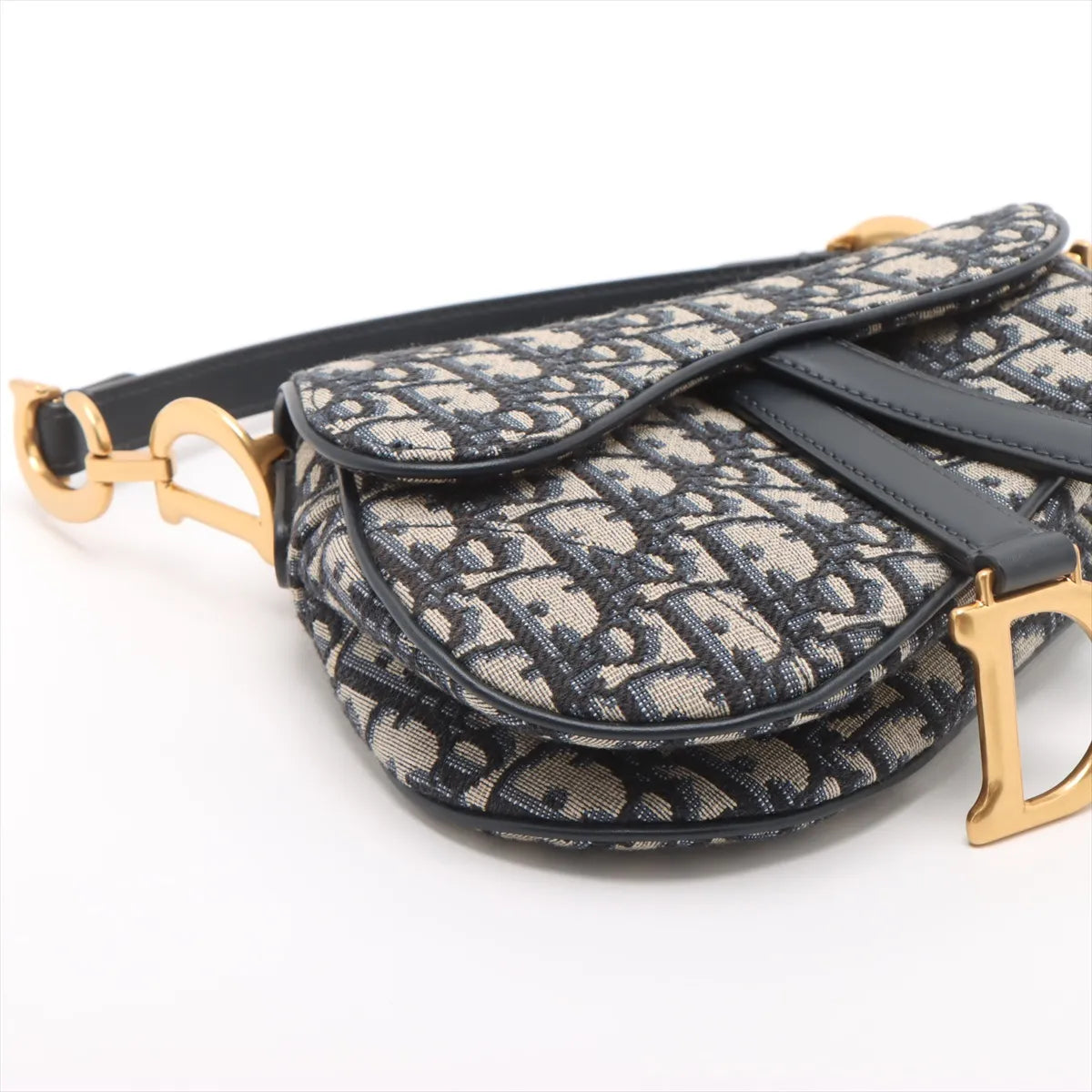 Christian Dior Blue Dior Oblique Jacquard Small Saddle Bag [Clearance Sale]