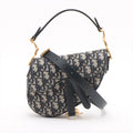 Christian Dior Blue Dior Oblique Jacquard Small Saddle Bag [Clearance Sale]
