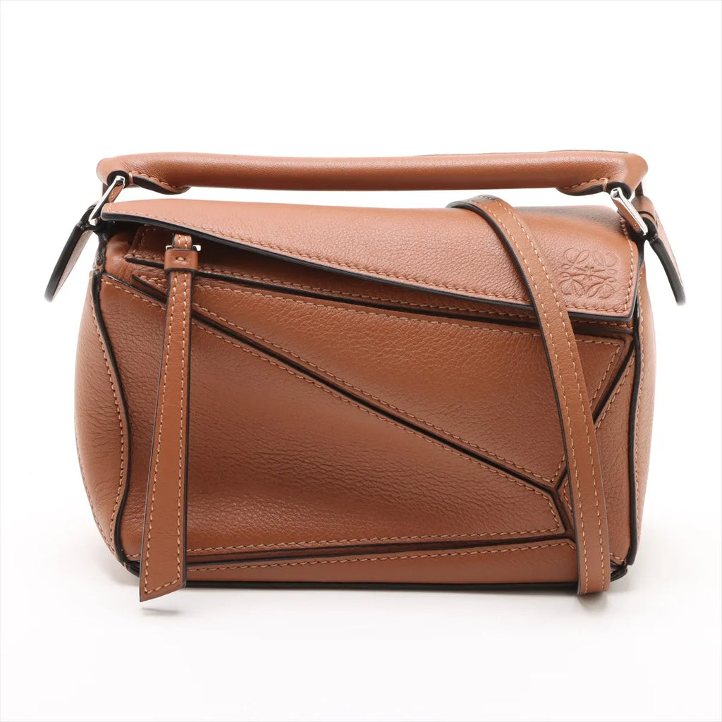 Loewe Brown Leather Mini Puzzle Bag [Clearance Sale]