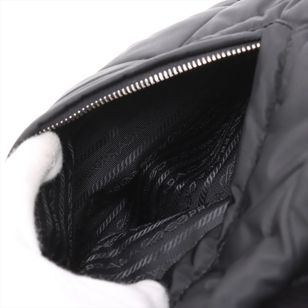 Prada Black Small Padded Re-Nylon and Leather Tote Bag [Clearance Sale]