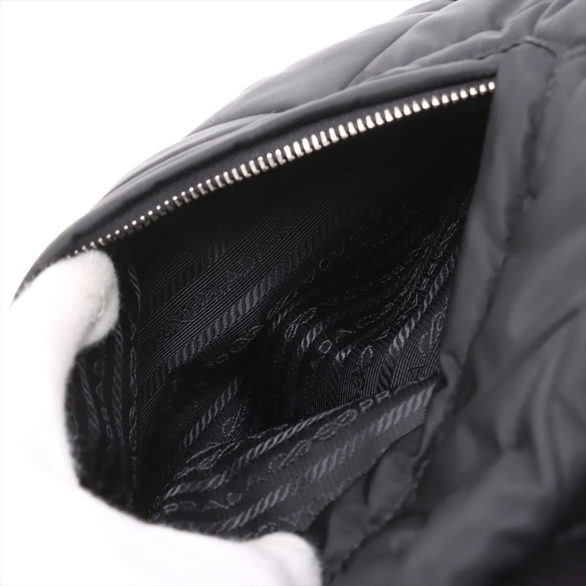 Prada Black Small Padded Re-Nylon and Leather Tote Bag [Clearance Sale]