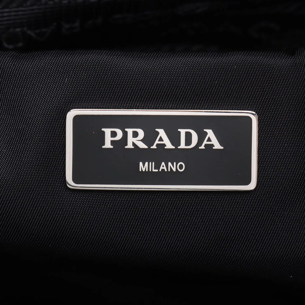 Prada Black Small Padded Re-Nylon and Leather Tote Bag [Clearance Sale]
