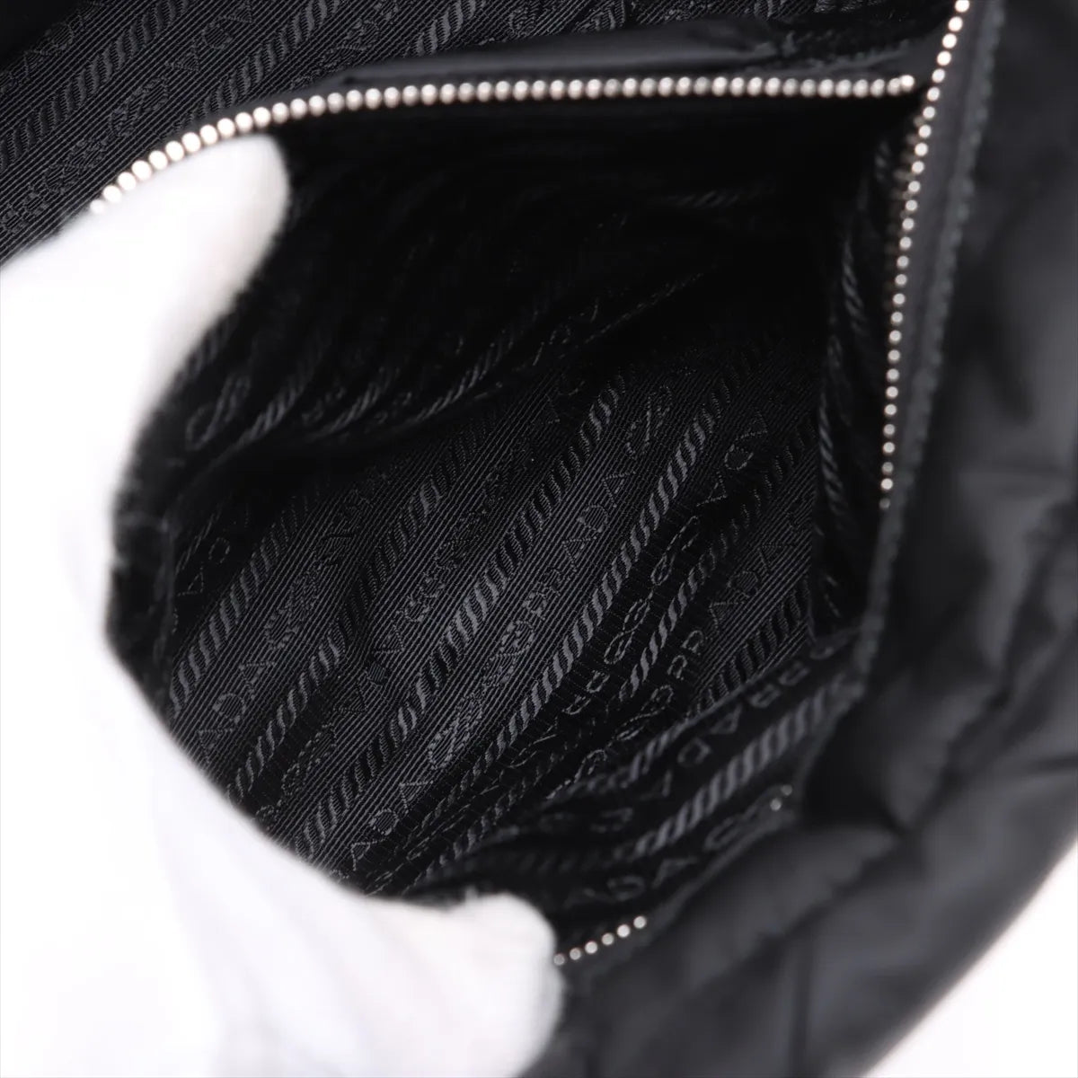 Prada Black Small Padded Re-Nylon and Leather Tote Bag [Clearance Sale]