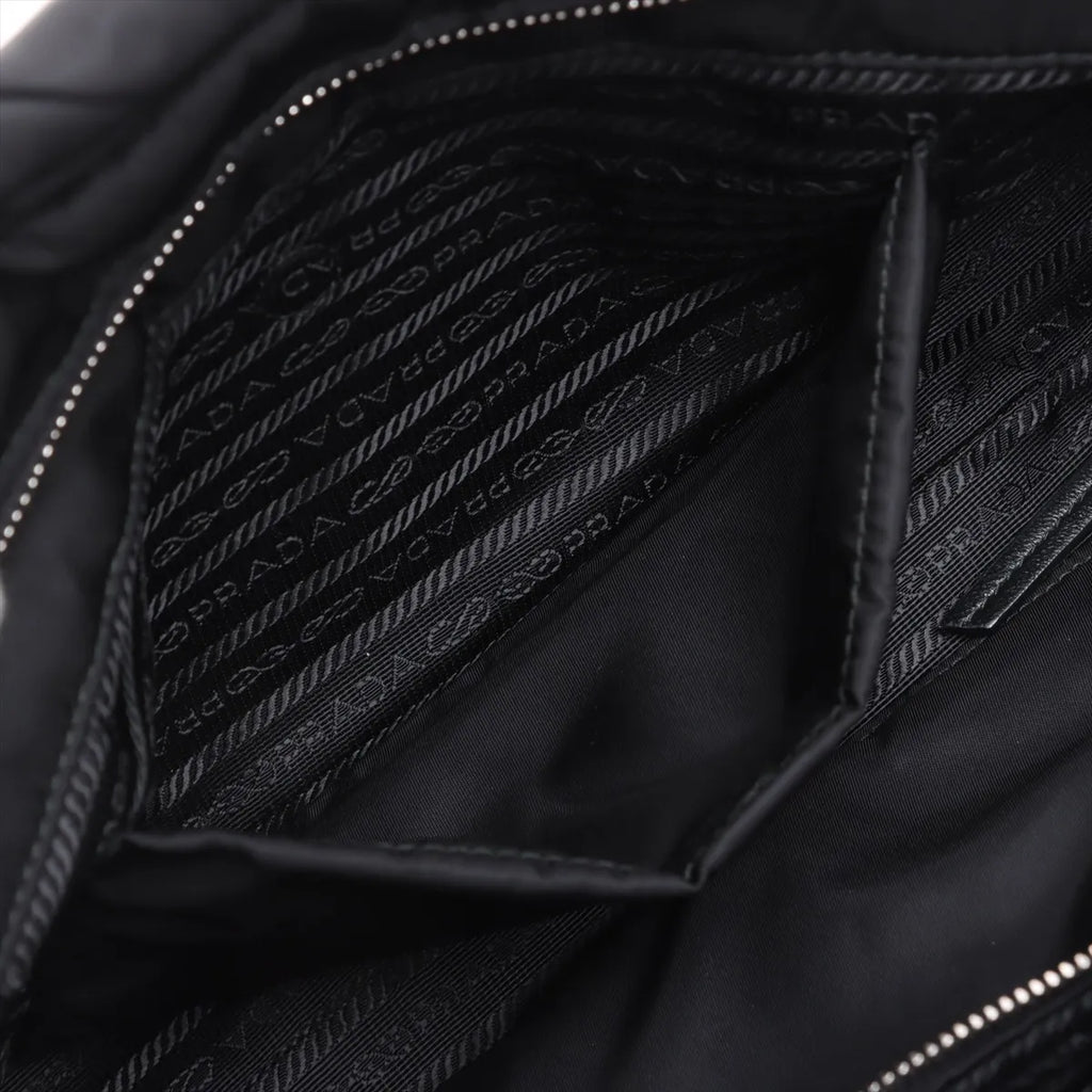 Prada Black Small Padded Re-Nylon and Leather Tote Bag [Clearance Sale]