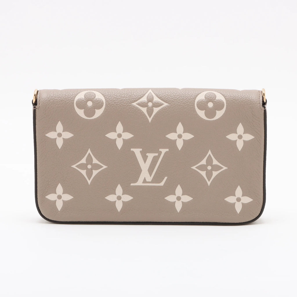 Louis Vuitton Tourterelle Beige Bicolor Monogram Empreinte Leather Pochette Felicie [Clearance Sale]