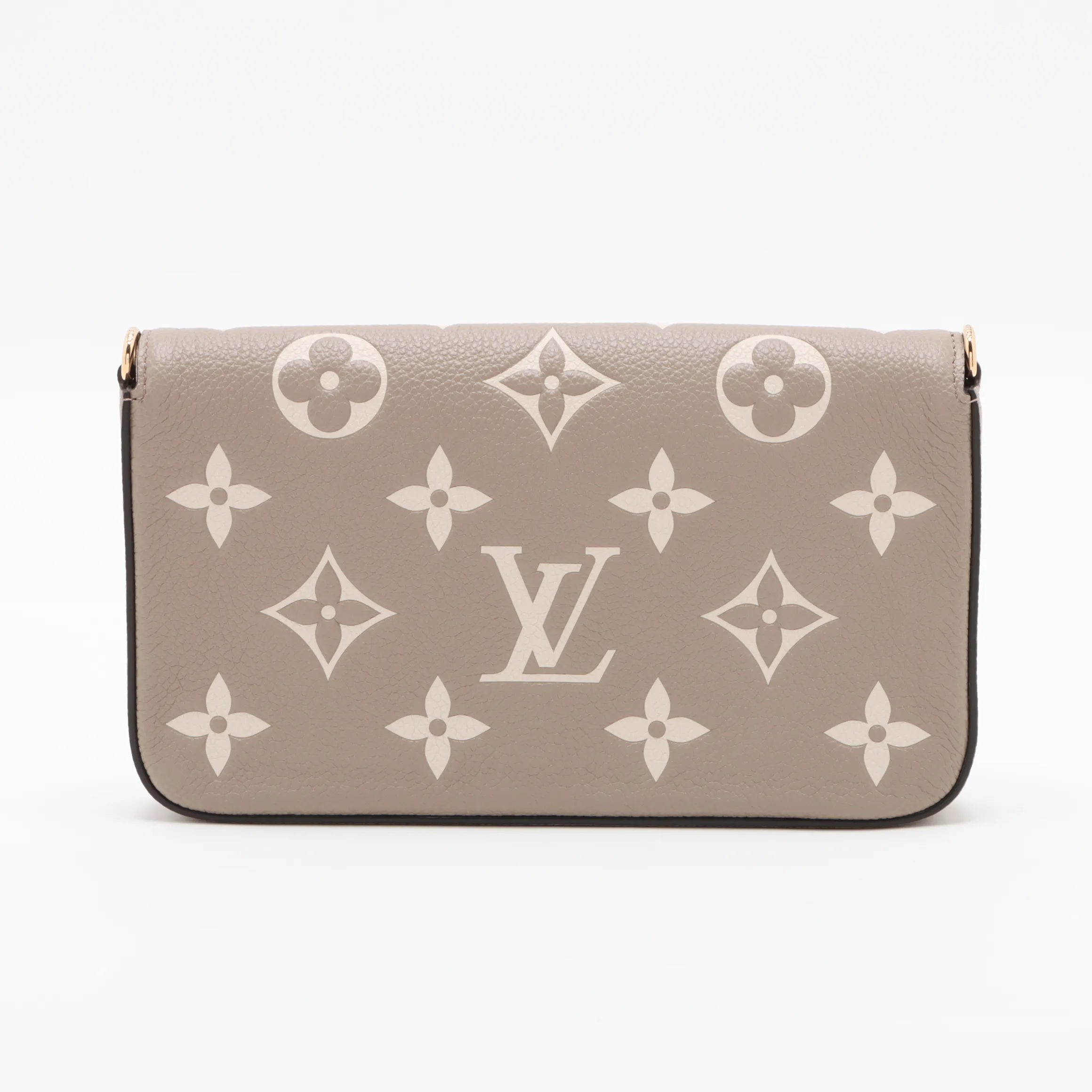 Louis Vuitton Tourterelle Beige Bicolor Monogram Empreinte Leather Pochette Felicie [Clearance Sale]