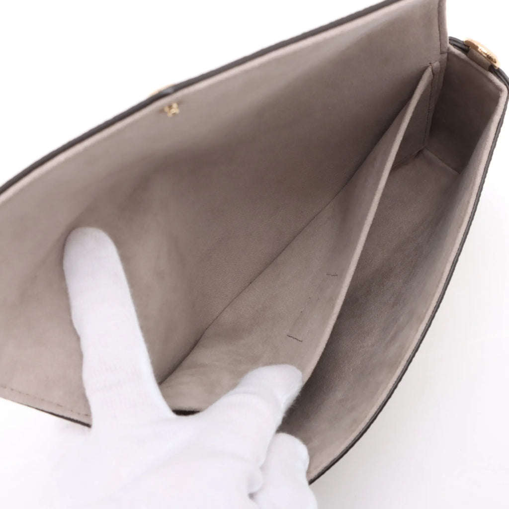 Louis Vuitton Tourterelle Beige Bicolor Monogram Empreinte Leather Pochette Felicie [Clearance Sale]