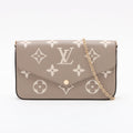 Louis Vuitton Tourterelle Beige Bicolor Monogram Empreinte Leather Pochette Felicie [Clearance Sale]