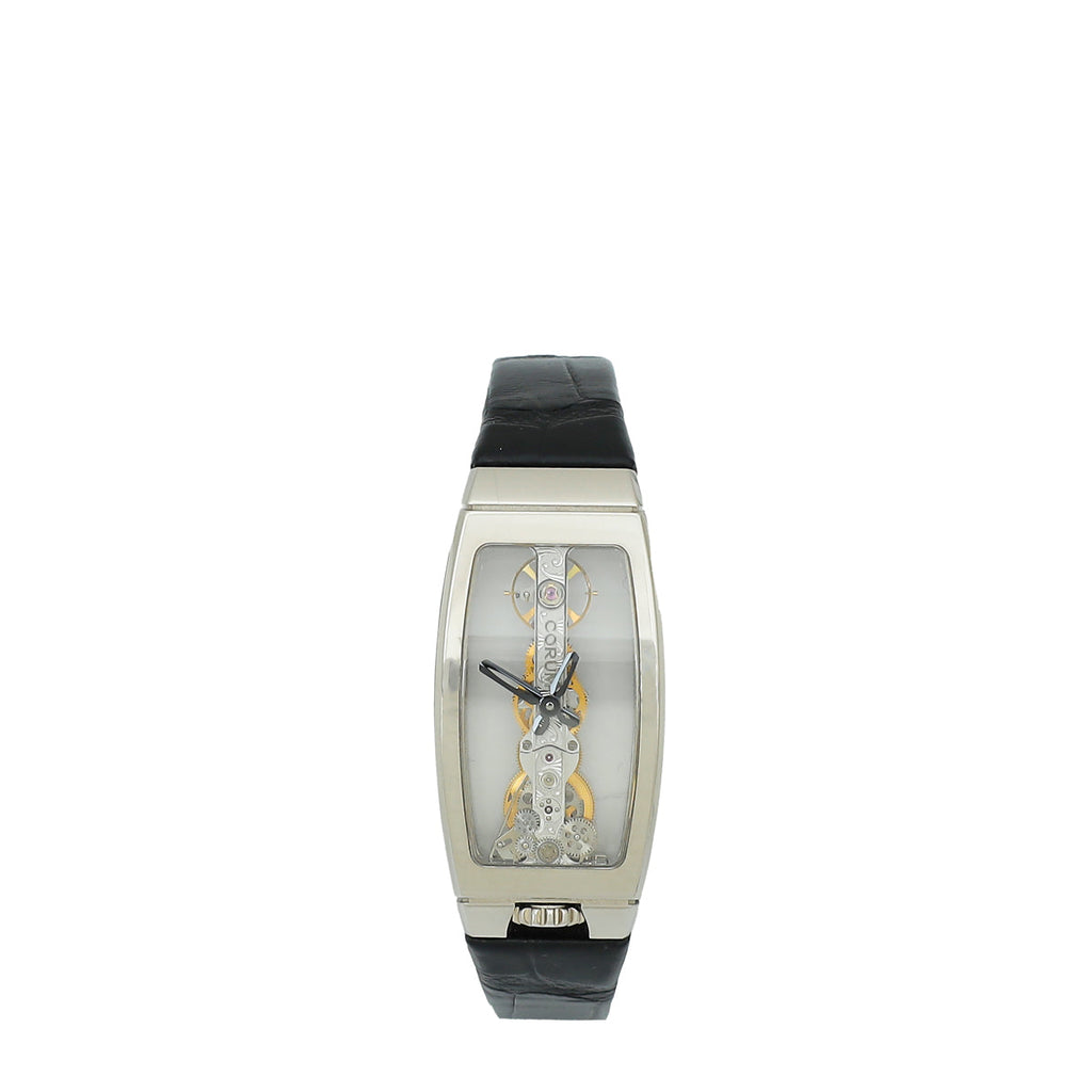 Corum 18K White Gold with Black Golden Bridge Skeleton Dial 43mm Watch