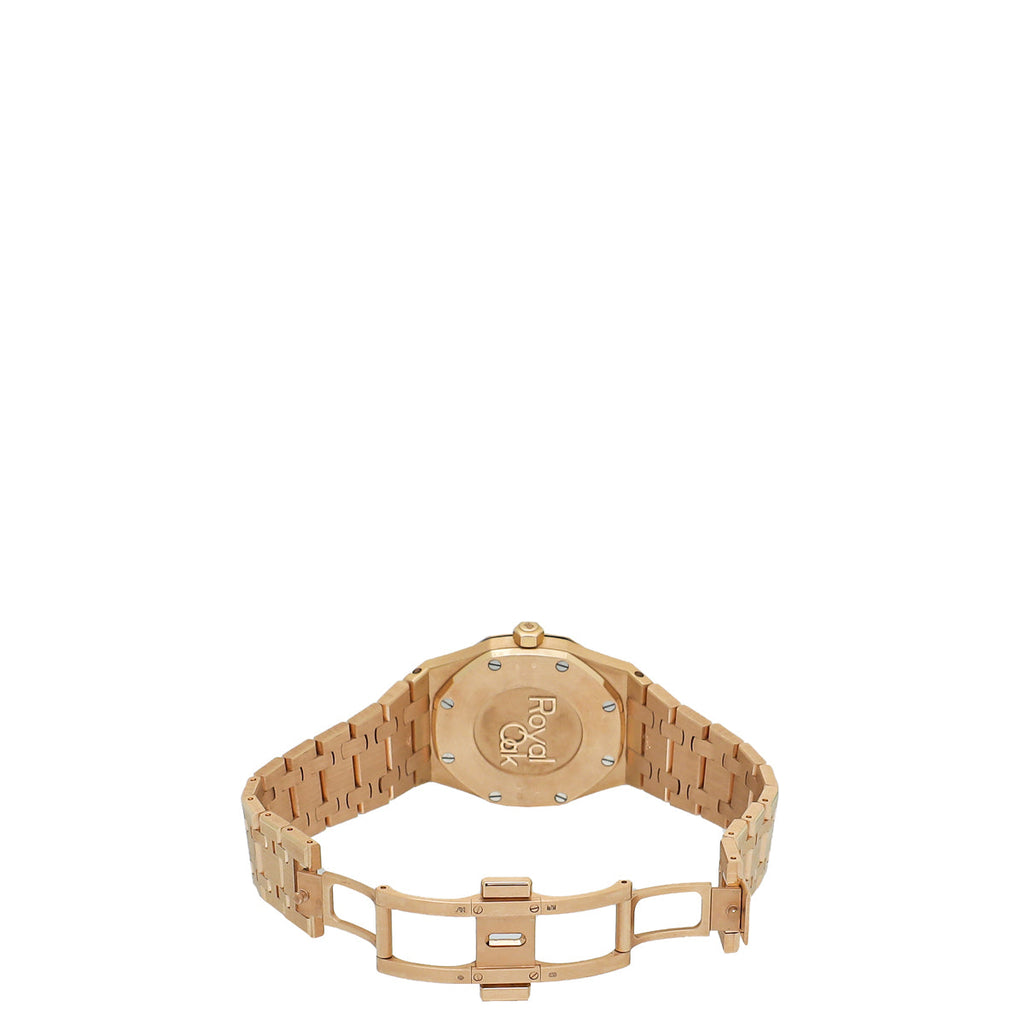 Audemars Piguet 18K Pink Gold Diamond Royal Oak Quartz Movement 33mm Watch