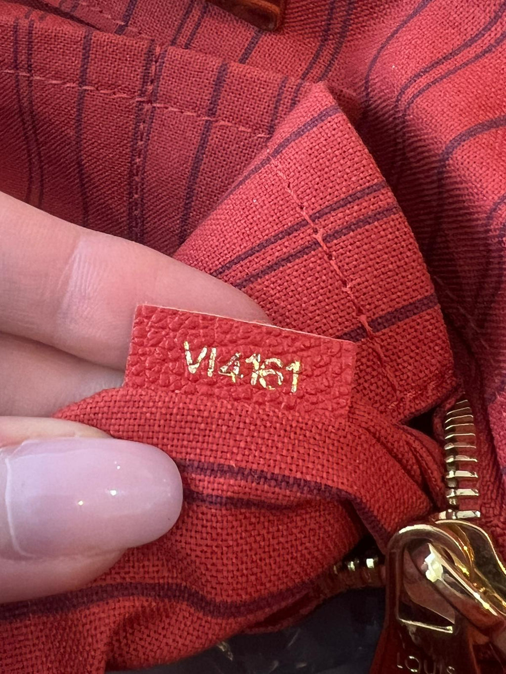 Louis Vuitton Red Citadine PM Tote Empreinte leather