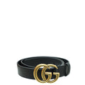 Gucci Black Double G Buckle 30mm Belt 32