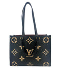 LOUIS VUITTON Onthego MM Monogram Empreinte Leather Tote Bag Bicolor