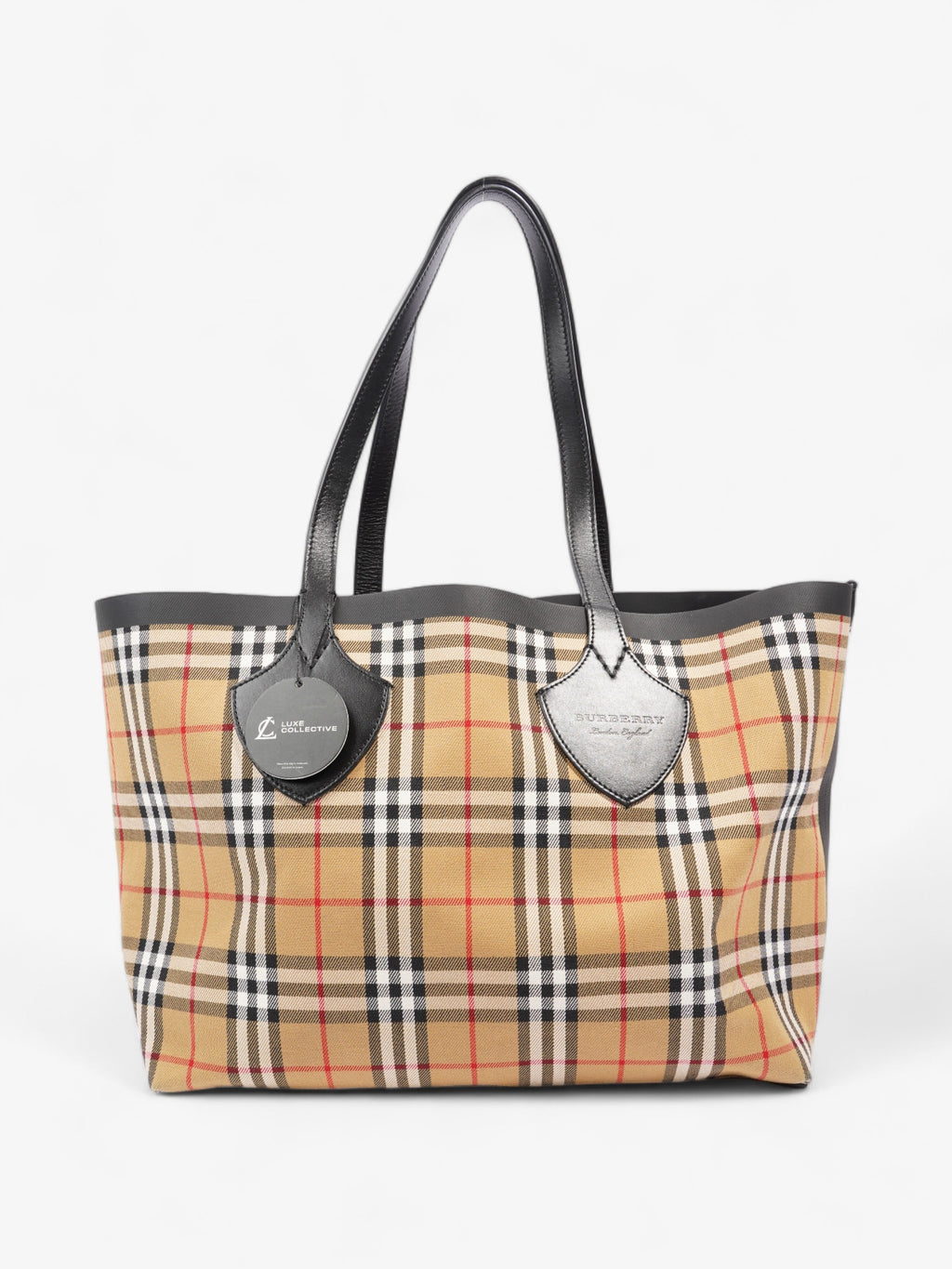 Burberry Reversible Giant Tote Vintage Check Canvas
