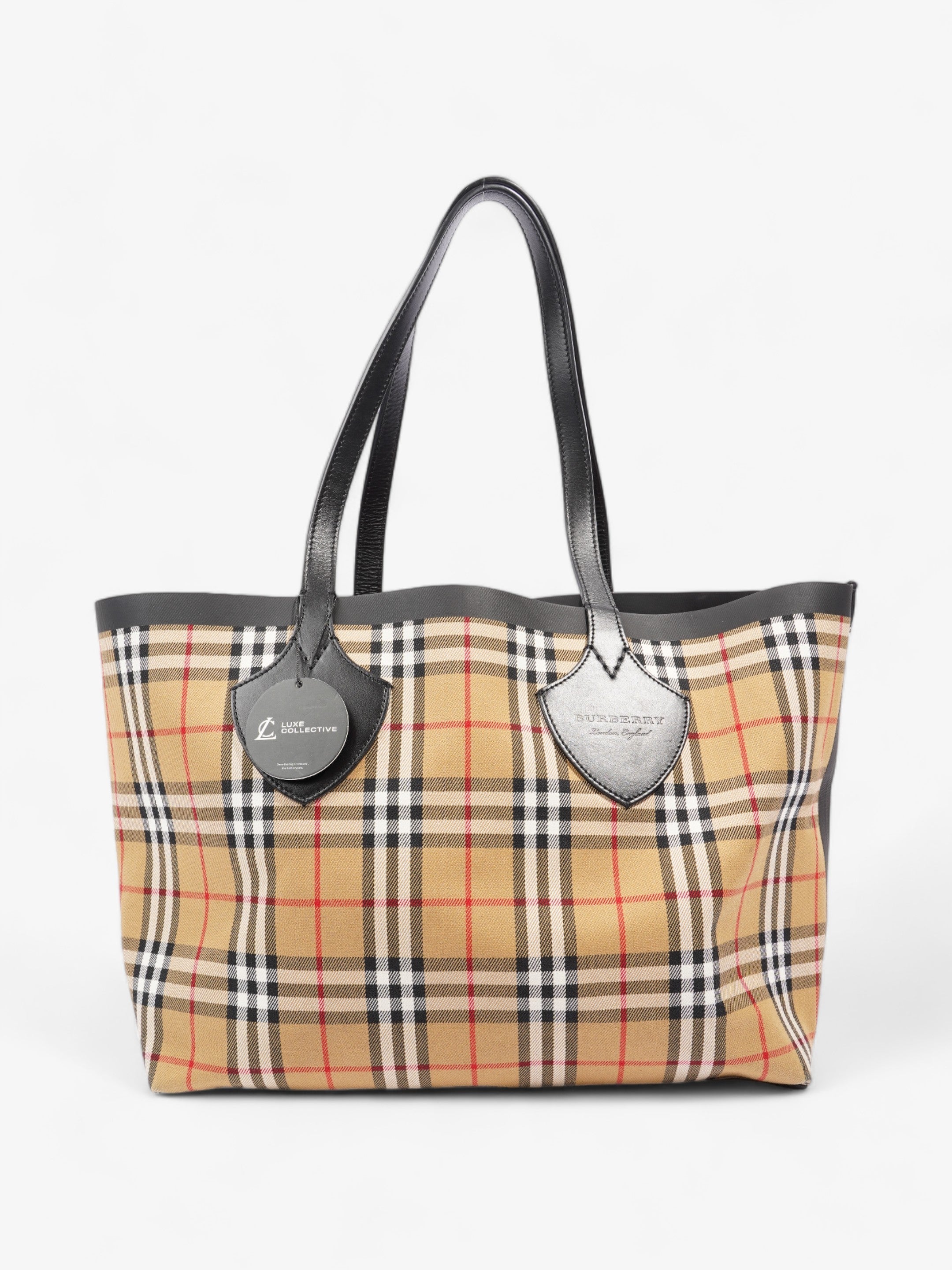 Burberry Reversible Giant Tote Vintage Check Canvas