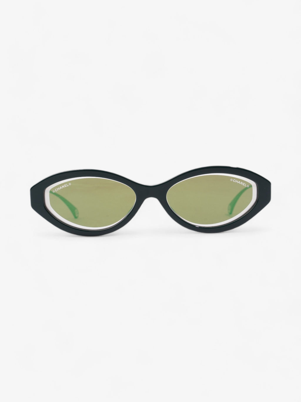 Chanel Oval CC Sunglasses Dark Green Acetate 140mm