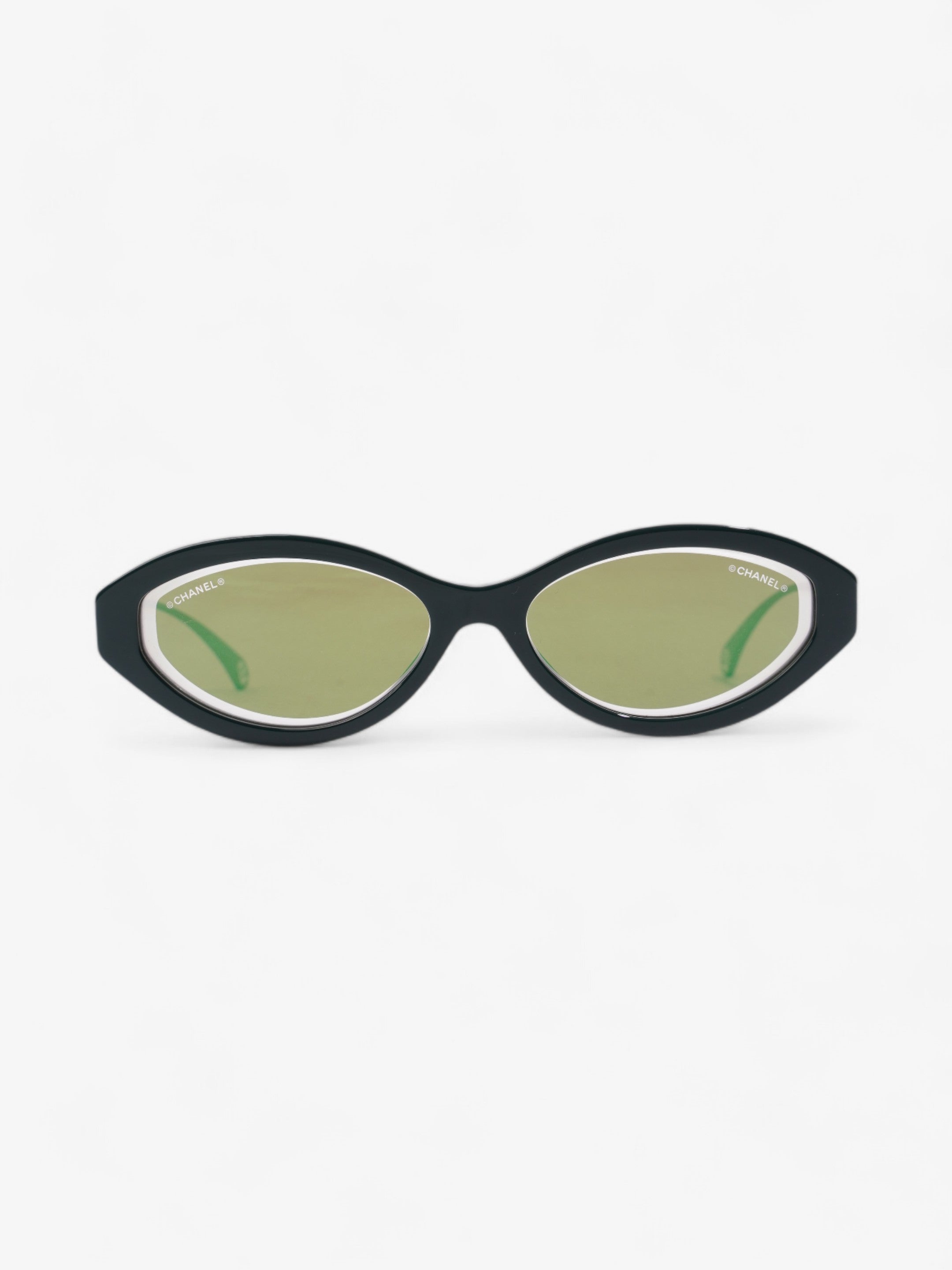 Chanel Oval CC Sunglasses Dark Green Acetate 140mm