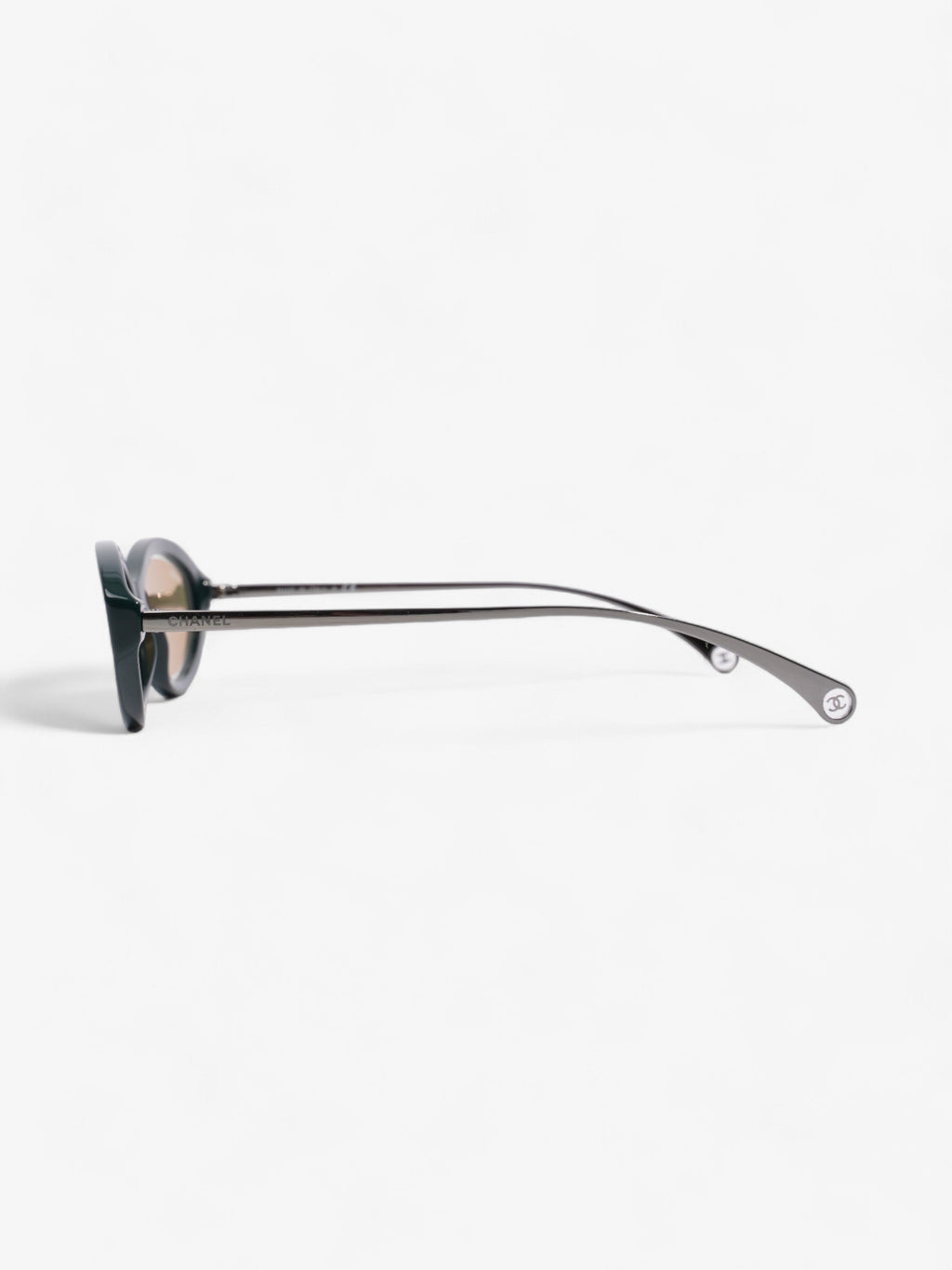 Chanel Oval CC Sunglasses Dark Green Acetate 140mm