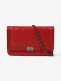 Chanel Wallet On Chain Red Lambskin Leather