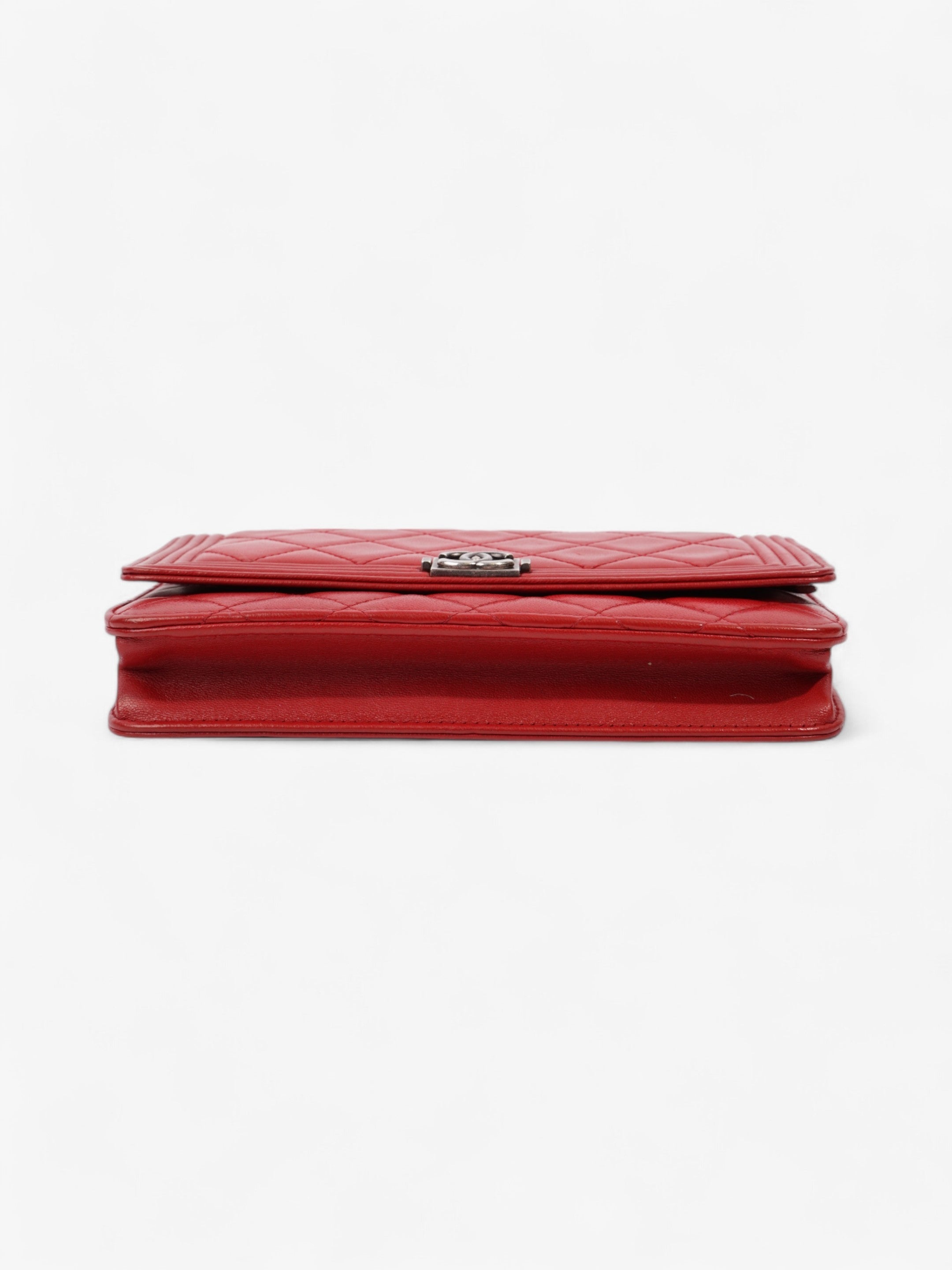 Chanel Wallet On Chain Red Lambskin Leather