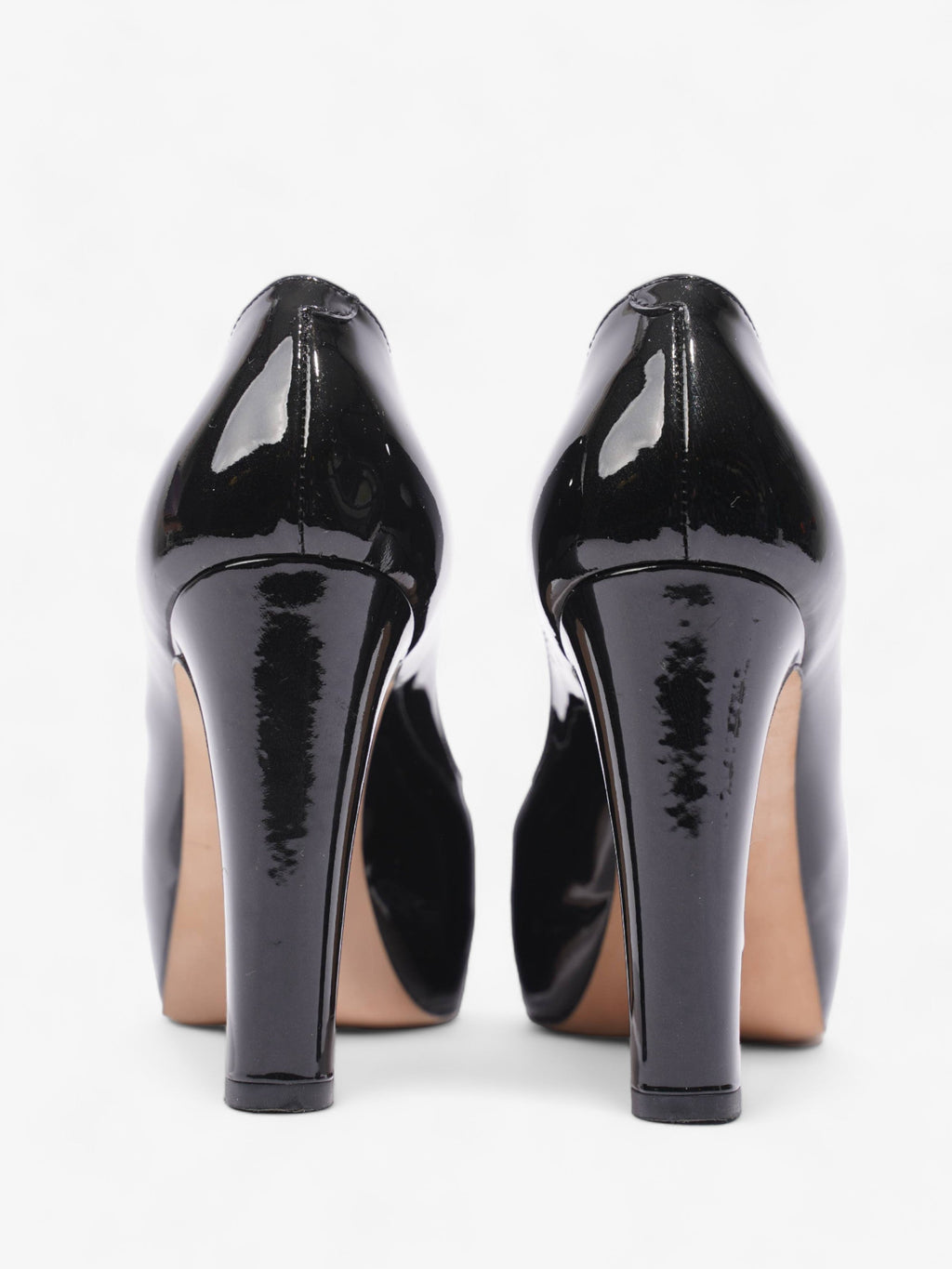 Chanel Platform Heel 100 Black Patent Leather EU 36 UK 3