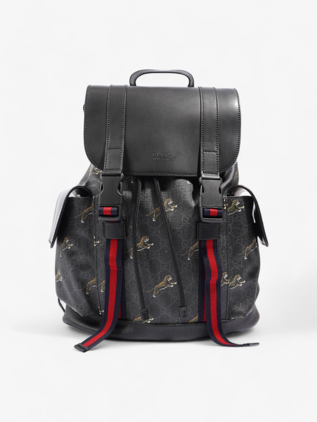 Gucci Tiger Backpack GG Supreme / Black Canvas