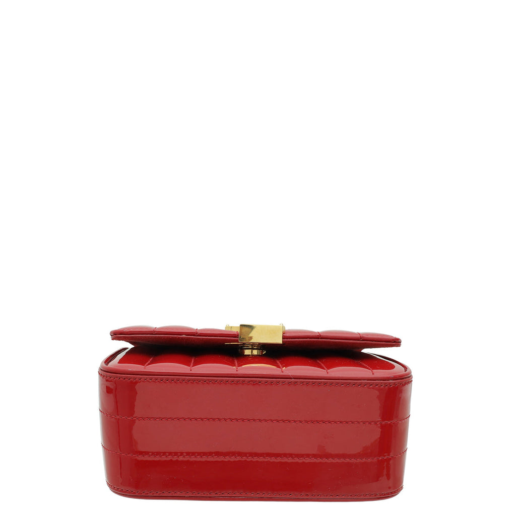 YSL Red Vicky Logo-Plaque Crossbody Bag