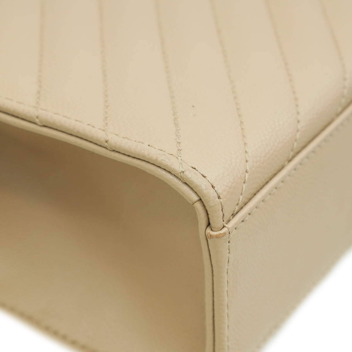 YSL Beige Monogram Satchel Flap Large Shoulder Bag