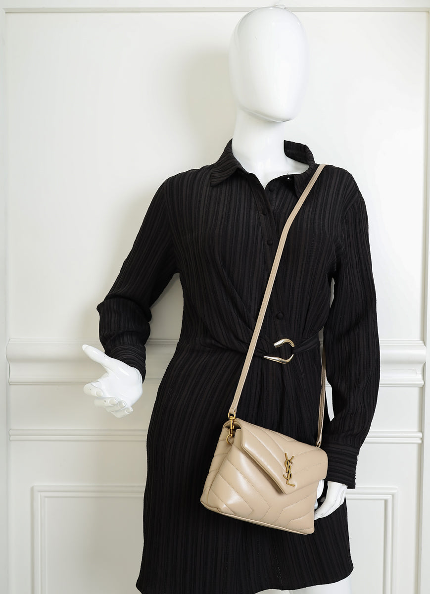 YSL Beige Loulou Toy Shoulder Bag