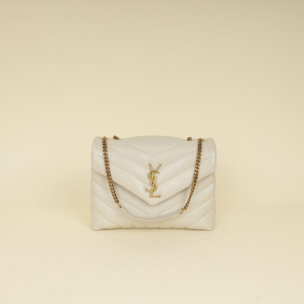 YSL Blanc Vintage Loulou Small Shoulder Bag