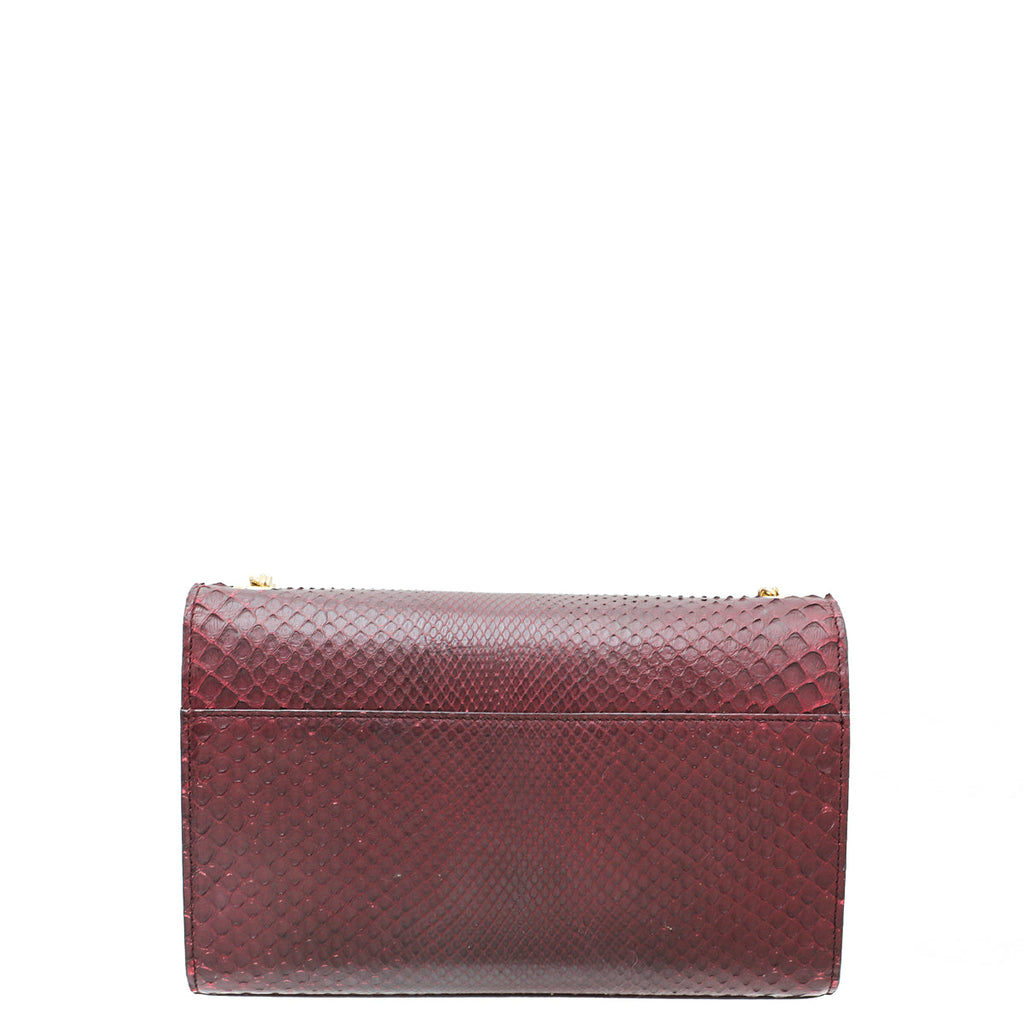 YSL Burgundy Python Kate Tassel Chain Medium Bag