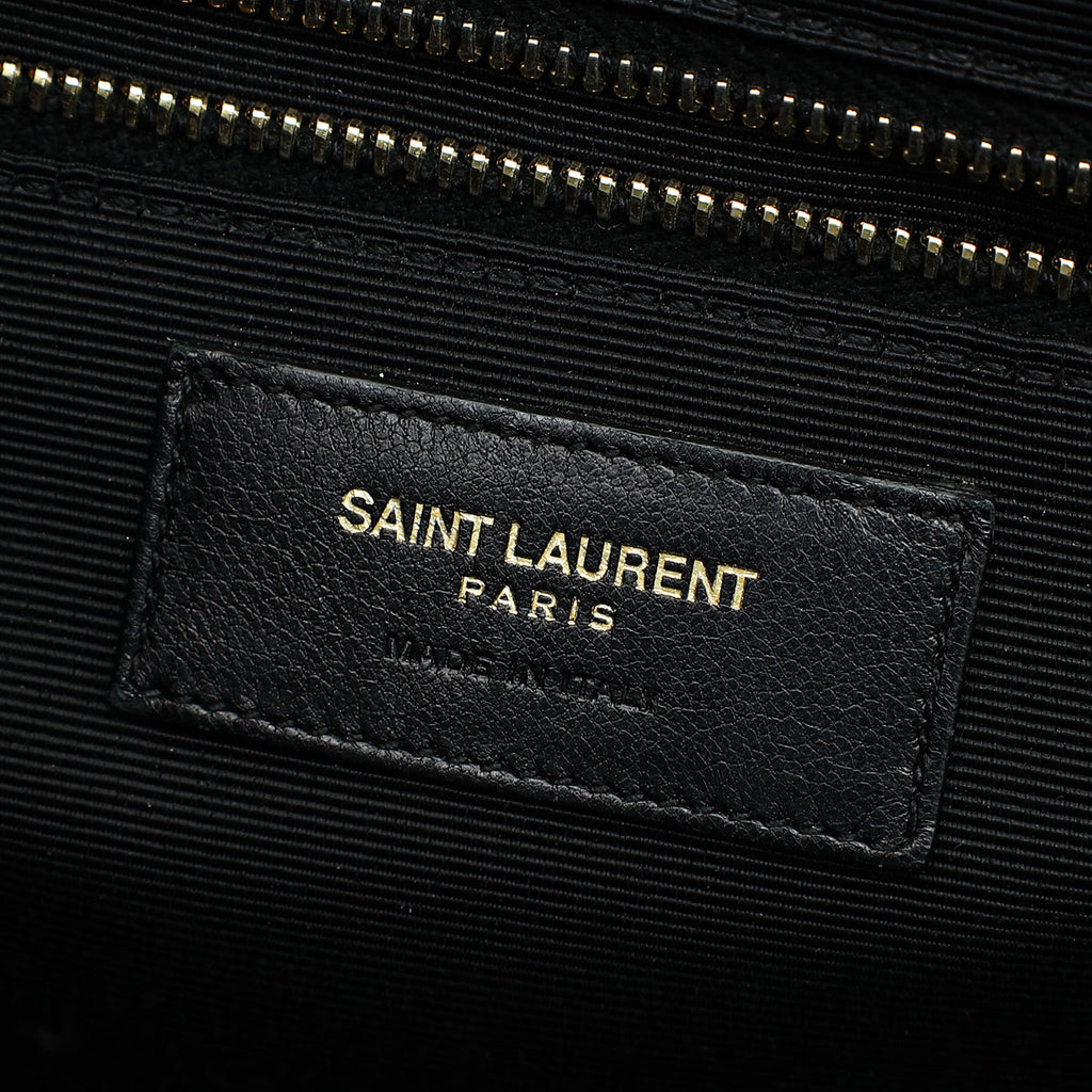 YSL Burgundy Monogram Envelope Large Satchel Bag