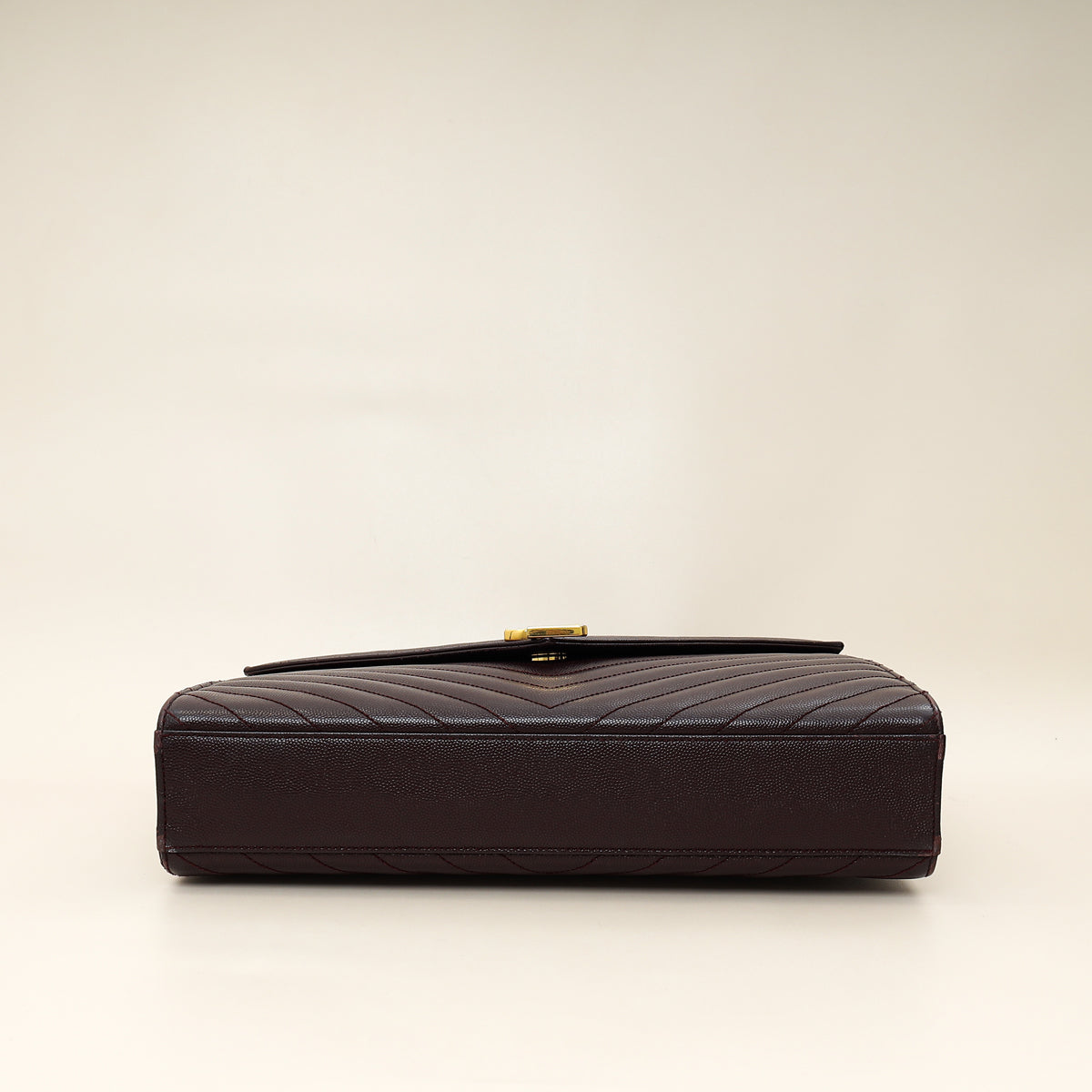 YSL Burgundy Monogram Envelope Large Satchel Bag