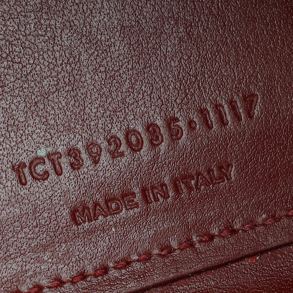 YSL Burgundy Croco Embossed Sac De Jour Nano Bag