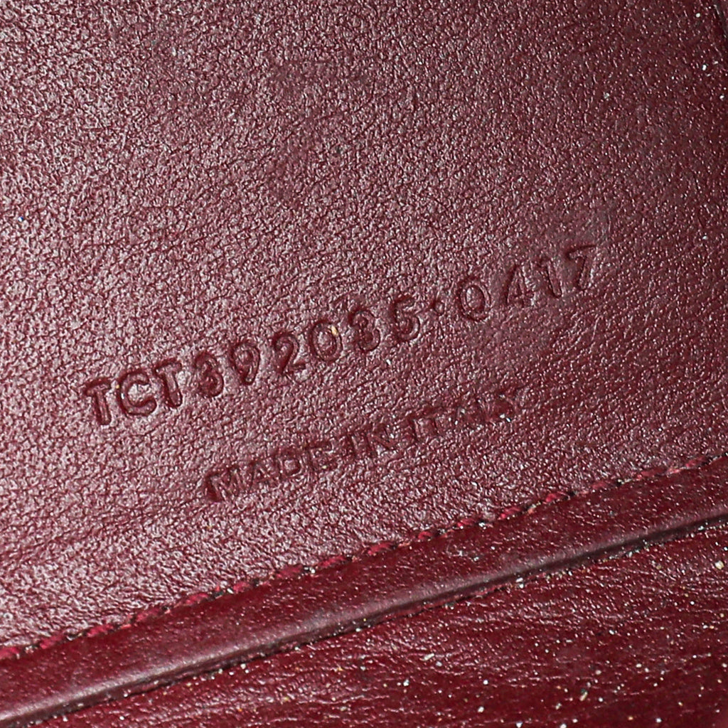 YSL Burgundy Croco Embossed Sac De Jour Nano Bag