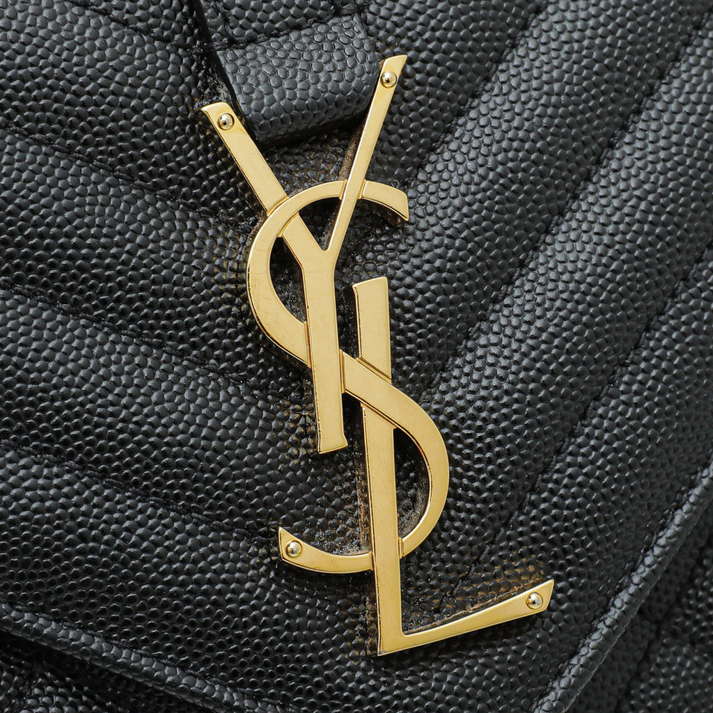 YSL Black Monogram Mix Quilted Small Chain Bag
