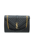 YSL Black Monogram Satchel Flap Large Bag