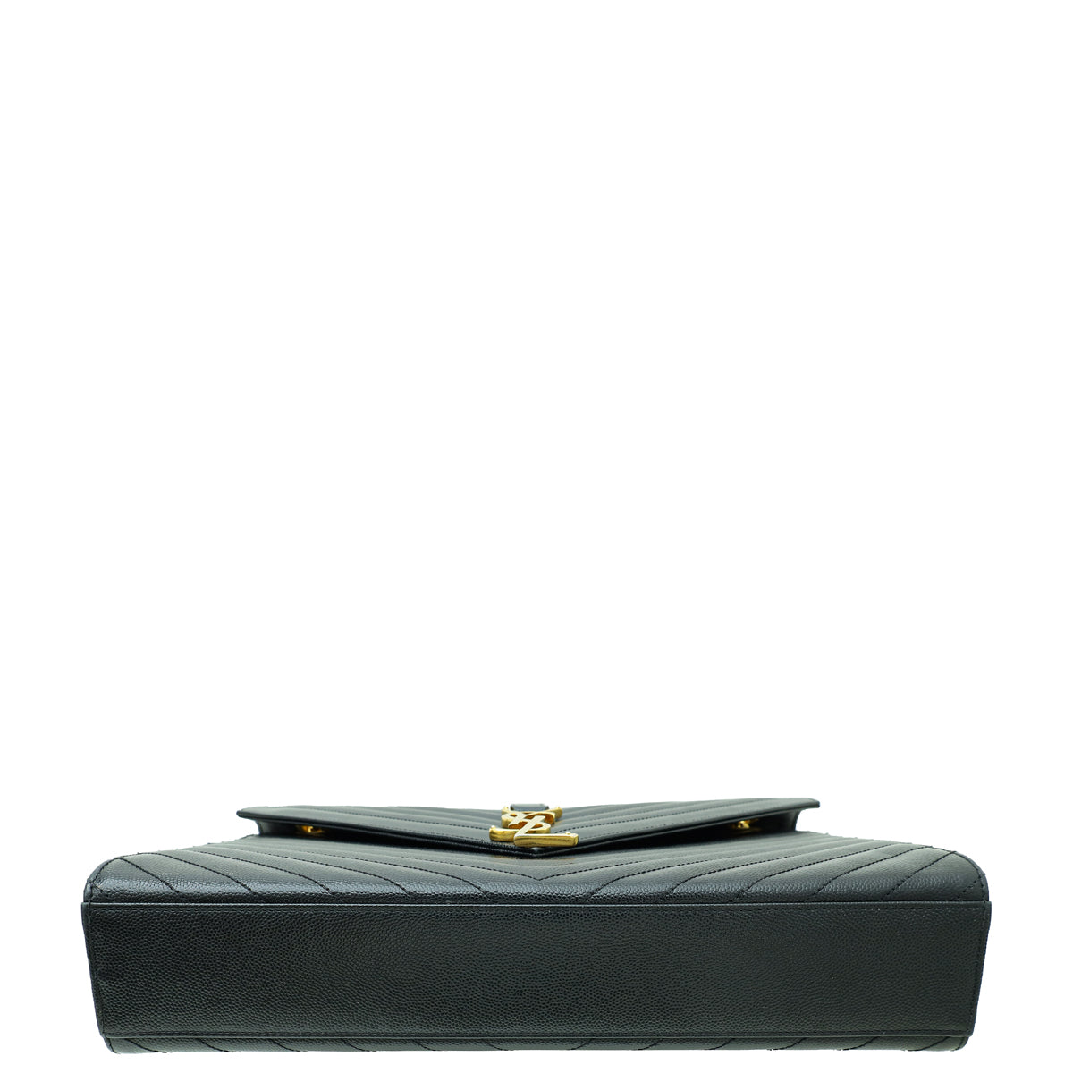 YSL Black Monogram Chevron Large Satchel Bag