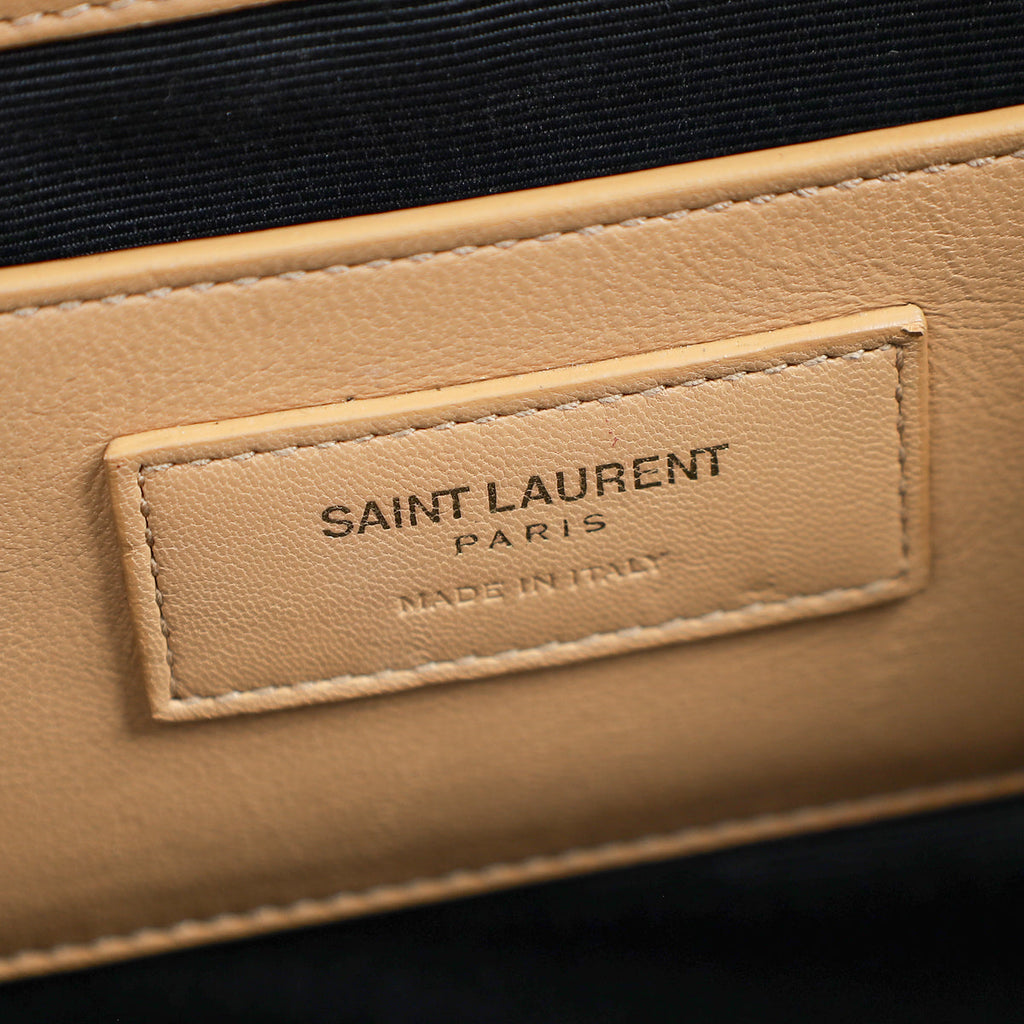 YSL Beige Kate Tassel Lizard Print Medium Bag