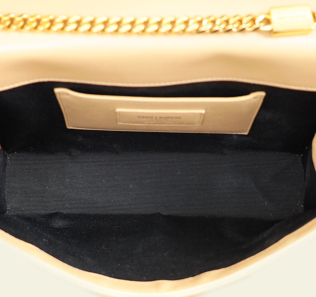 YSL Beige Kate Tassel Lizard Print Medium Bag